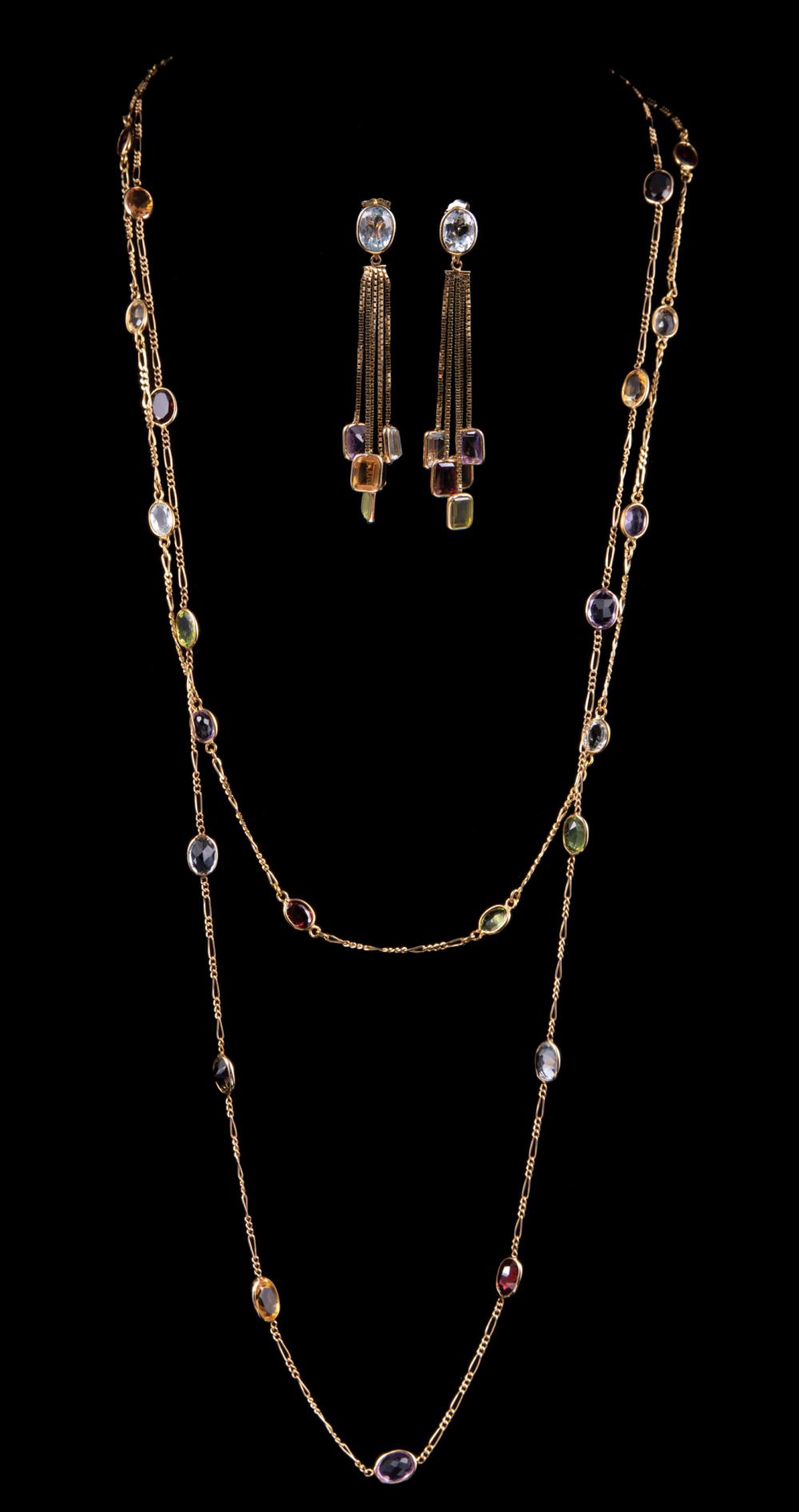 TWO 14 KT YELLOW GOLD AND GEMSET 31c0bc