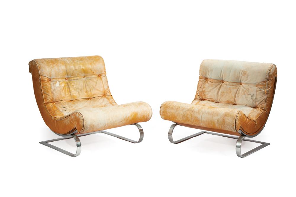 MID CENTURY MODERN CHROME AND LEATHER 31cb34
