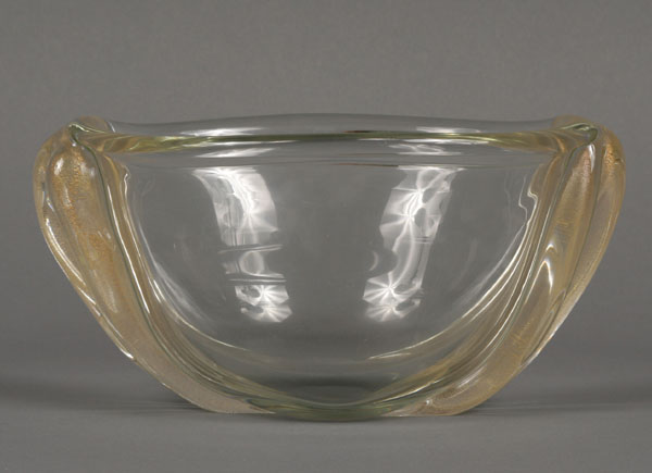 Murano art glass bowl, applied