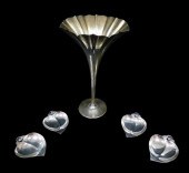 STERLING TIFFANY VASE AND FOUR 31cce3