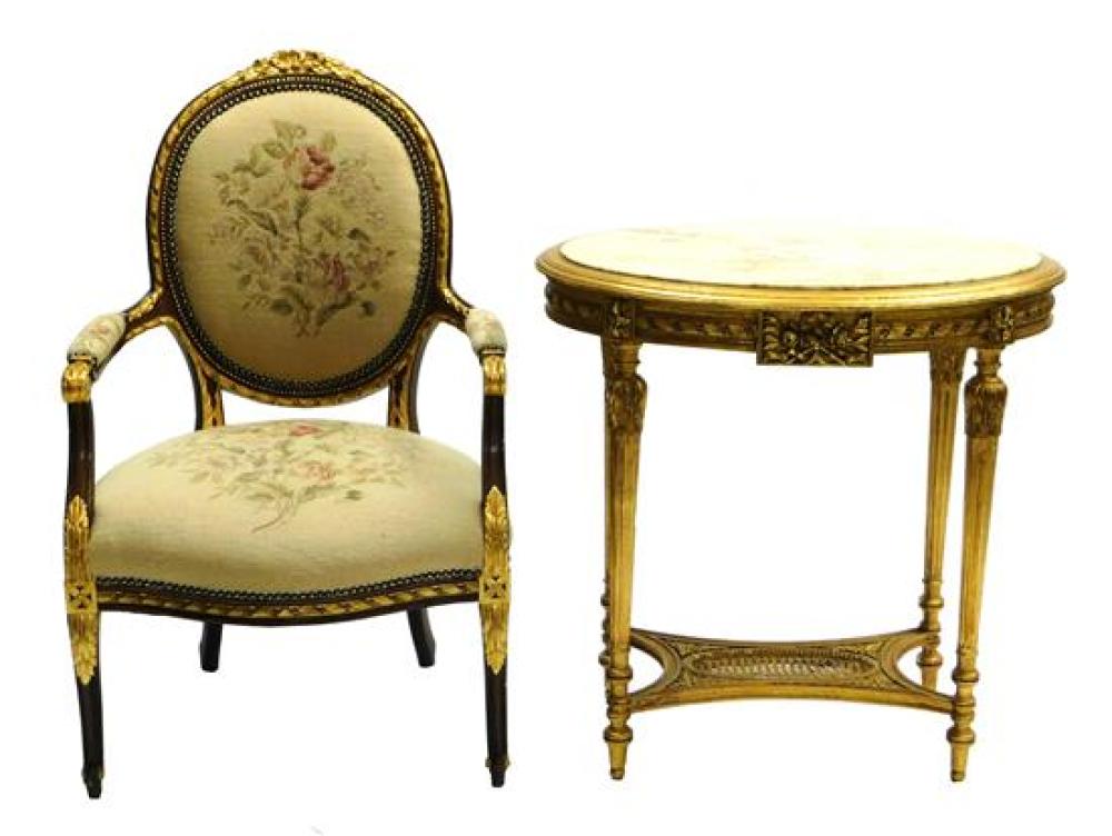 LOUIS XVI STYLE MARBLE TOP STAND 31cd09