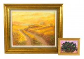 TWO FRAMED 20TH C. OIL PAINTINGS, INCLUDING: