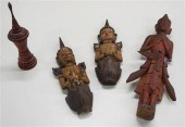 PAIR OF SIAMESE WOOD WALL FIGURES, A