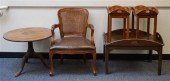PROVINCIAL STYLE CANE BACK ARMCHAIR,