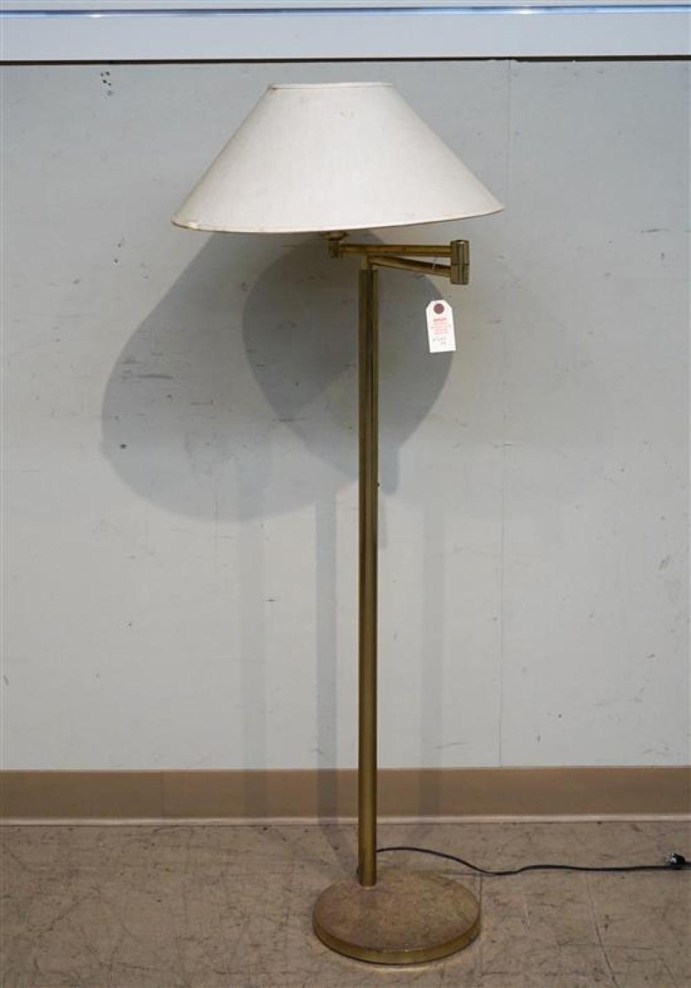 BRASS FLOOR LAMP AND A PAIR OF