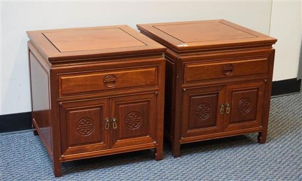 PAIR OF CHINESE TEAK SIDE TABLES  32007c