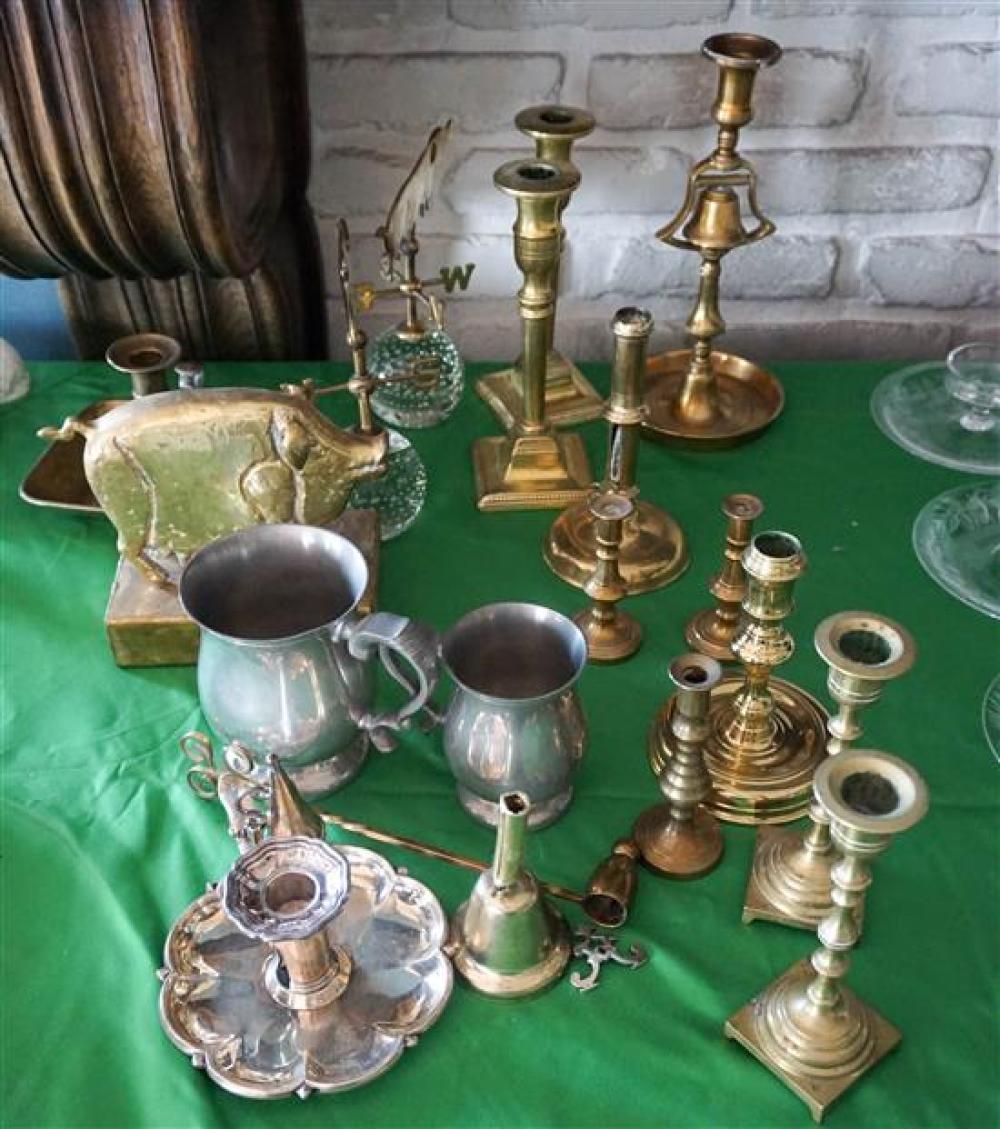GROUP ASSORTED BRASS CANDLE HOLDER  320172