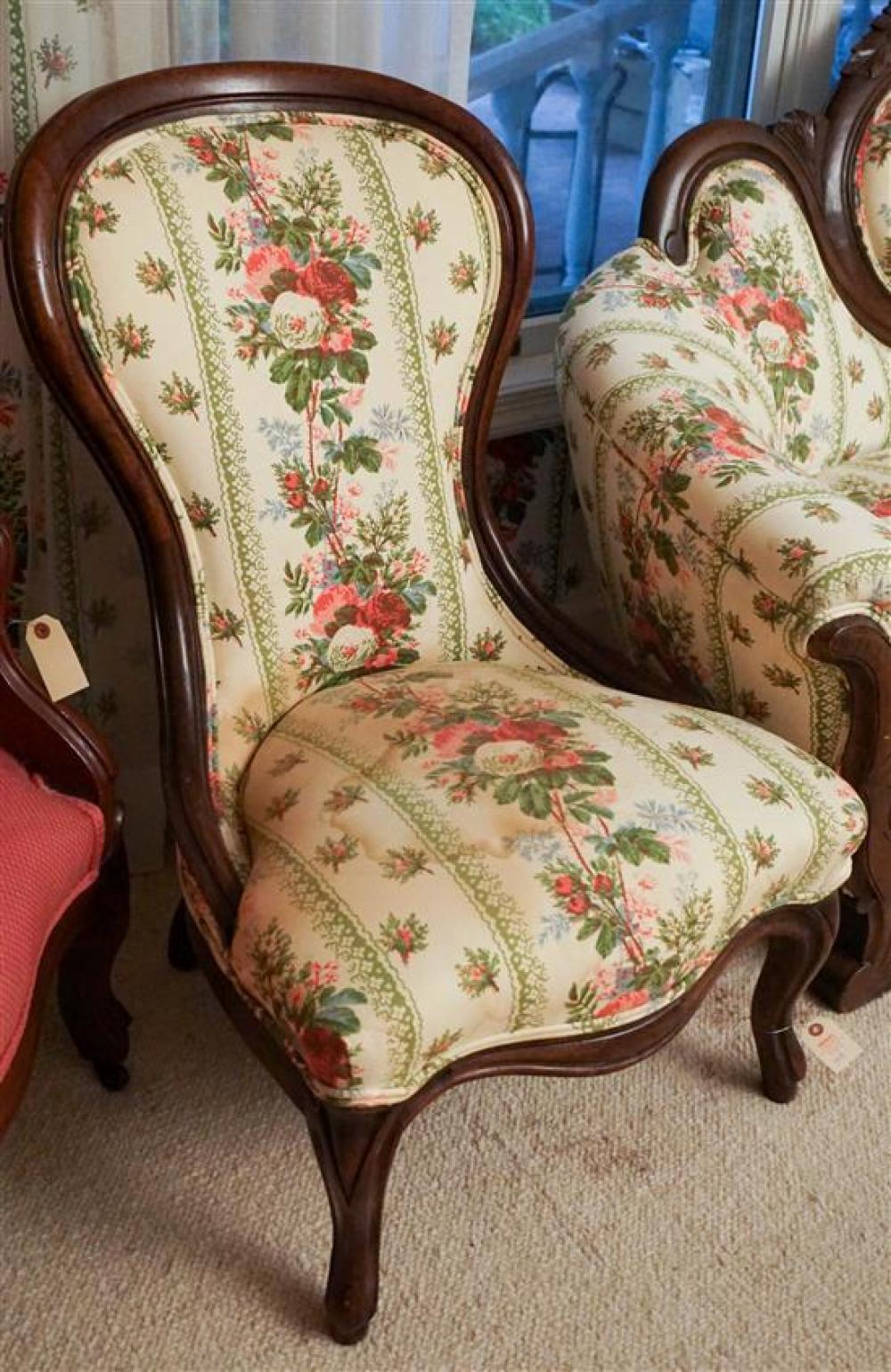VICTORIAN ROCOCO WALNUT UPHOLSTERED 320257
