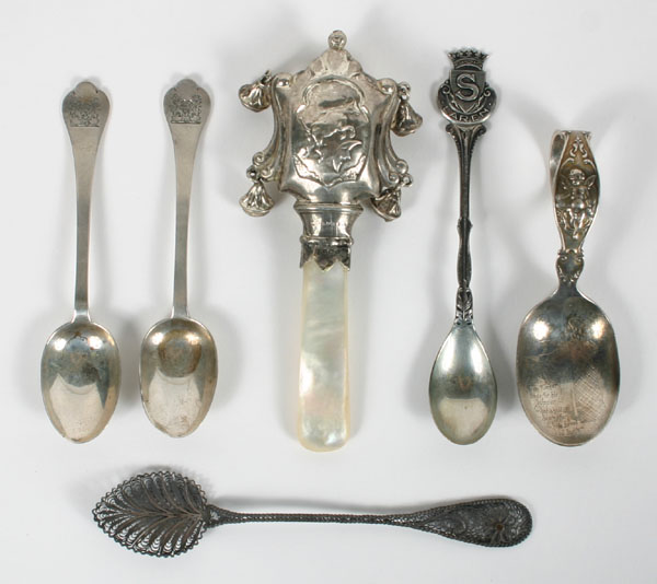Sterling baby items including an 500bc