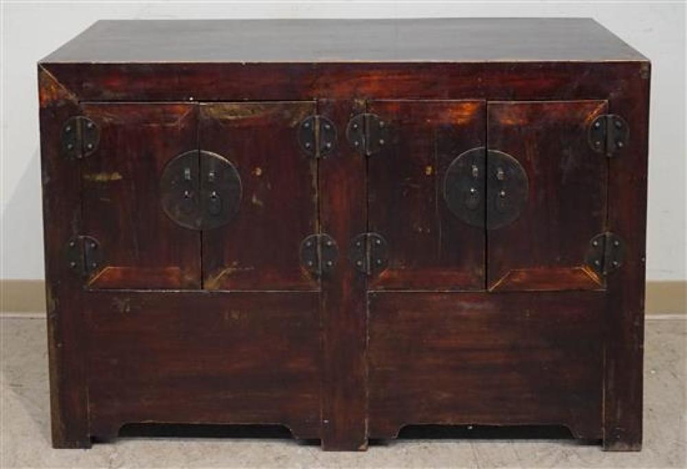 CHINESE STAINED ELMWOOD SIDE CABINET  320b3e