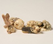 Five Japanese carved ivory netsukes  50131