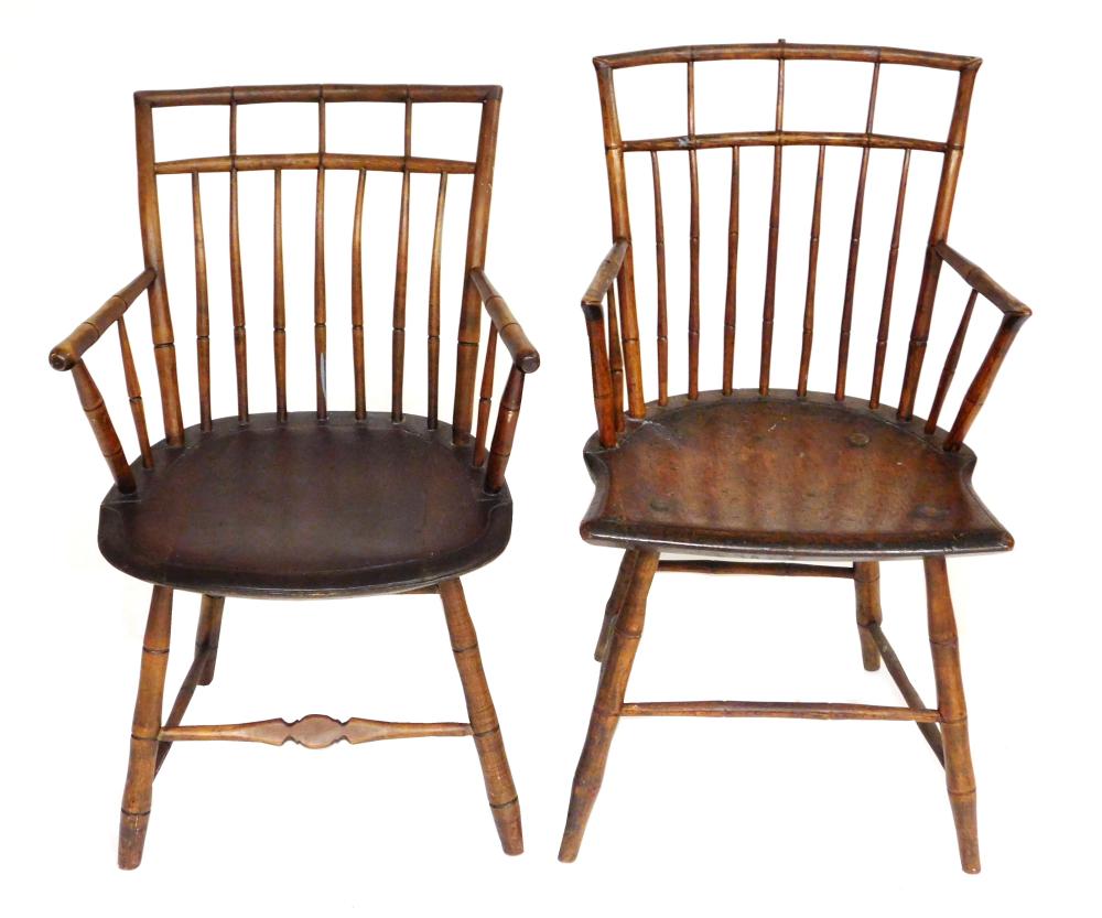 TWO SIMILAR WINDSOR ARMCHAIRS  31e979