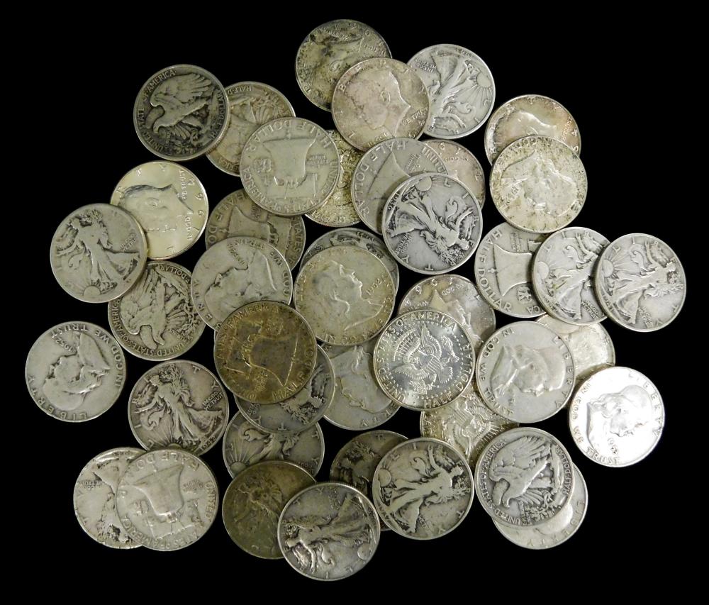 COINS LOT OF US 90 SILVER COINS  31e9c1