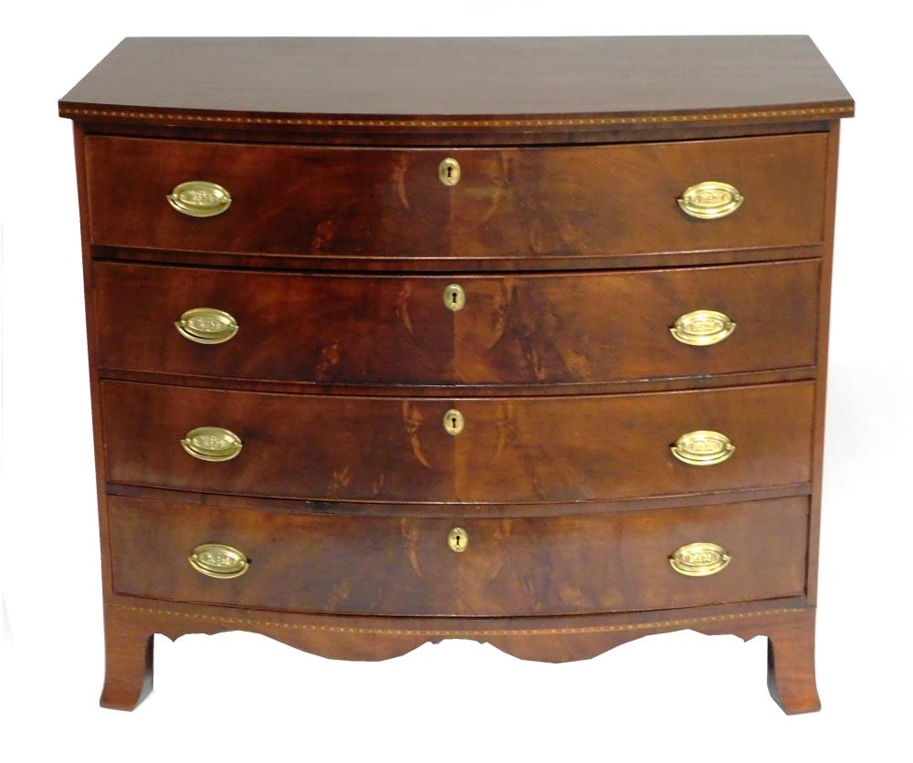 FEDERAL BOWFRONT CHEST OF DRAWERS  31e9ea