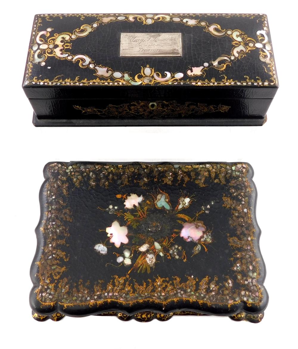 TWO VICTORIAN LACQUERED BOXES WITH 31ea31