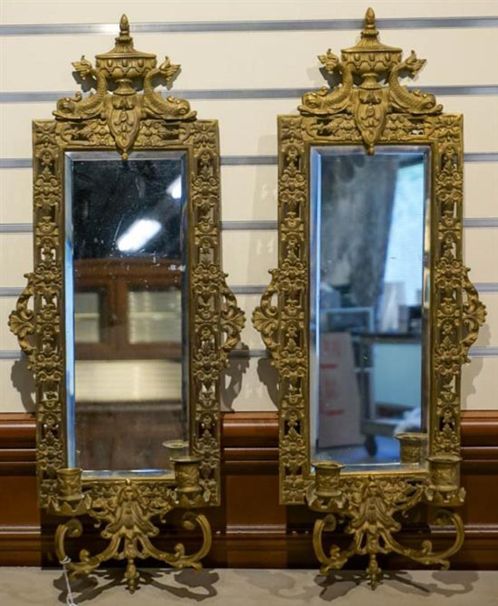 PAIR OF CONTINENTAL BRASS MIRRORED BACK 31ed61