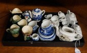 TWO PORCELAIN DOLL TEA SETS AND FIVE
