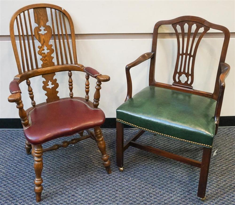 GEORGE III STYLE ARMCHAIR AND AN 321d5f