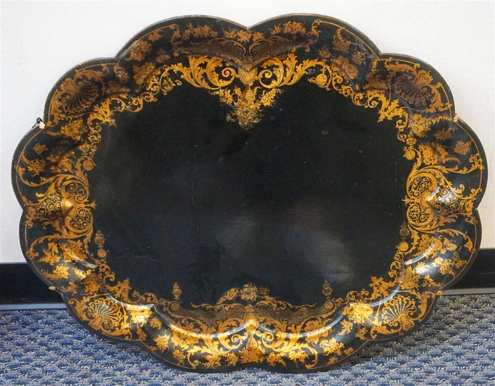 ENGLISH TOLE DECORATED OVAL TRAY  321db2