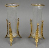 PAIR OF CONTINENTAL ETCHED CRYSTAL 3220c3