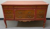 LOUIS XVI STYLE RED PAINTED MAHOGANY 32215a