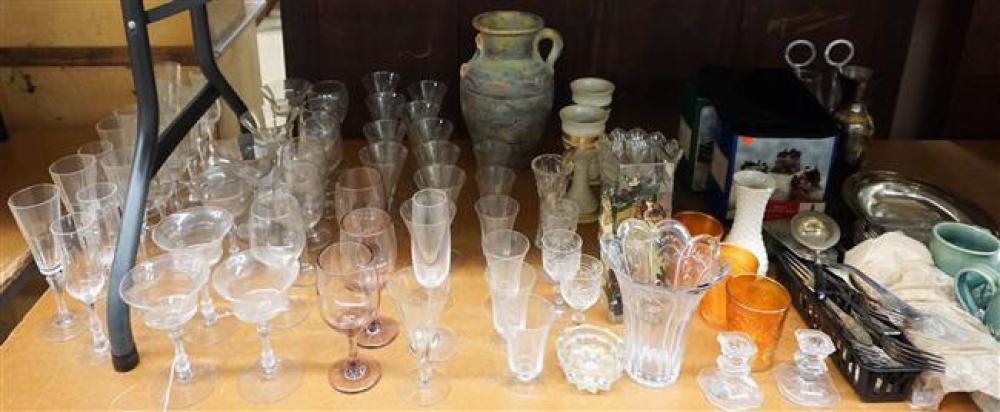 GROUP WITH GLASS STEMWARE POTTERY  32278d