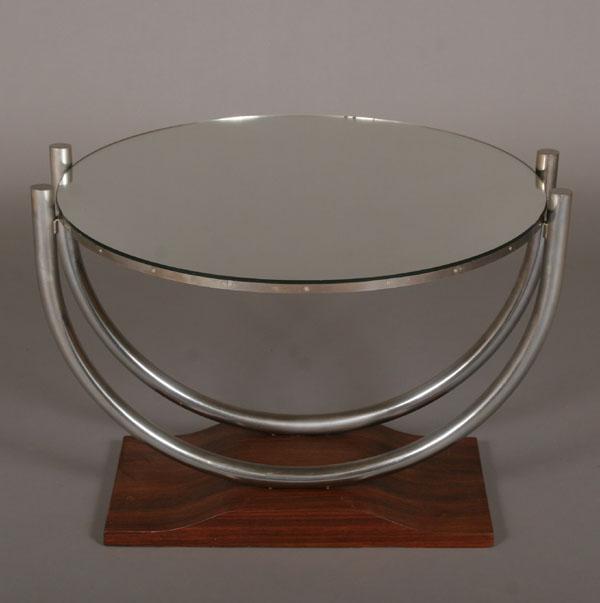 Modern round mirrored coffee table