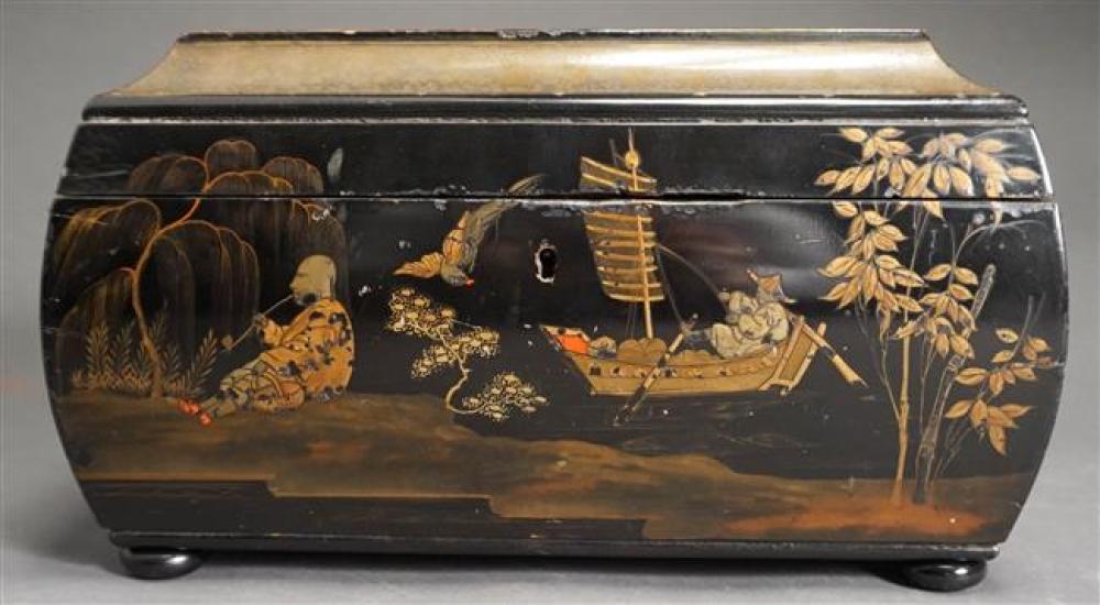 CHINOISERIE DECORATED BLACK LACQUER 3228a0