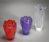THREE MARQUIS BY WATERFORD CRYSTAL VASES,
