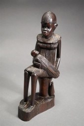 AFRICAN CARVED WOOD FIGURAL GROUP 322b95