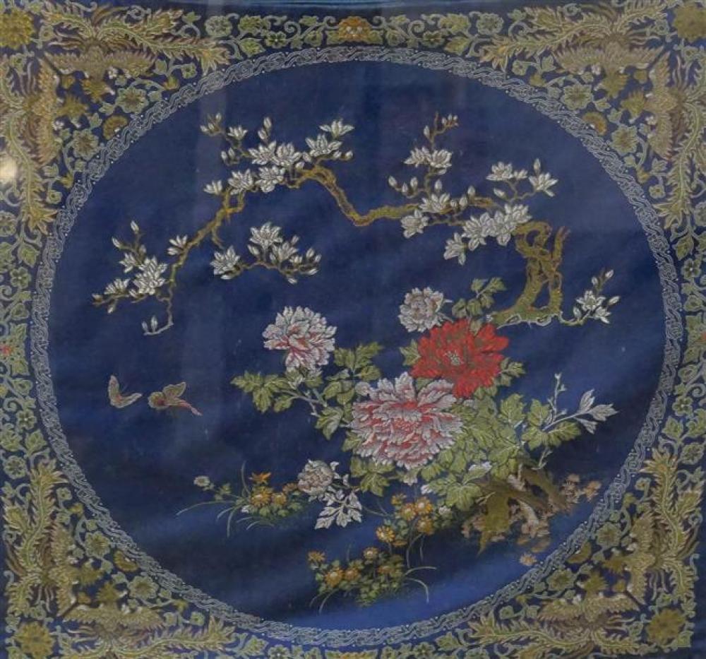 FRAMED CHINESE SILK EMBROIDERED 322d3a