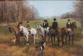PREPARING FOR THE FOX HUNT, GICLEE ON