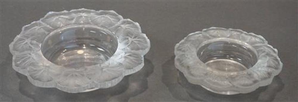 TWO LALIQUE PARTIAL FROSTED CRYSTAL 320e16