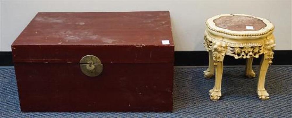 RED LACQUER STORAGE CHEST AND CHINESE 320e9e