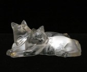 Lalique frosted glass figure of two