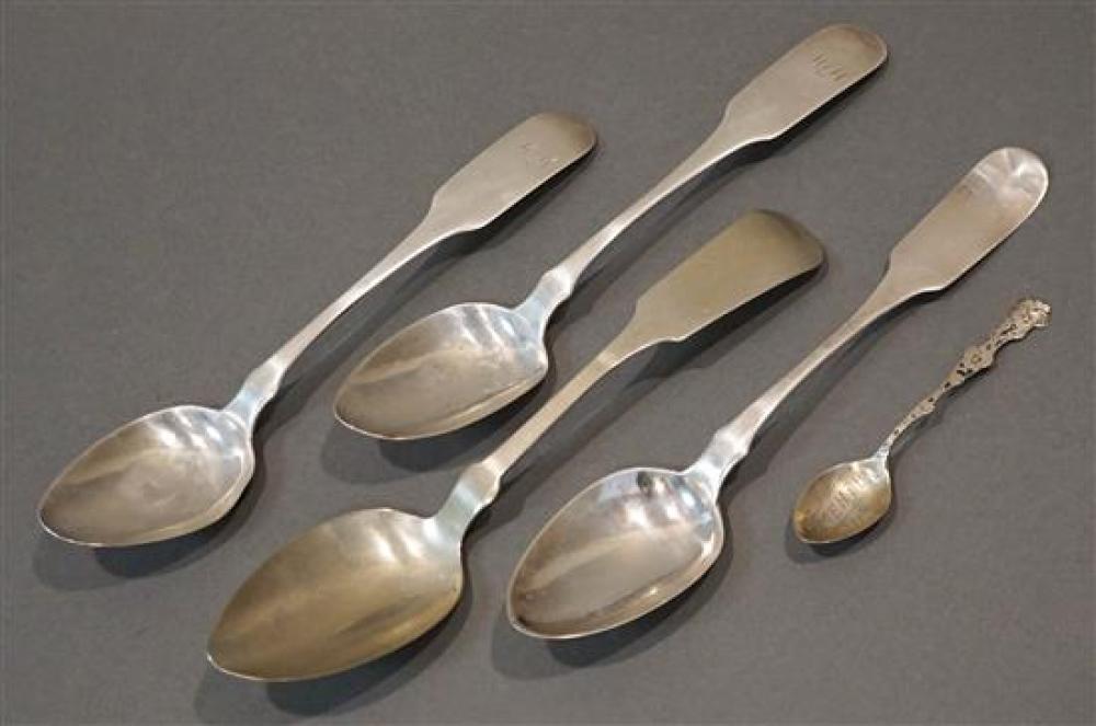 FOUR AMERICAN COIN SILVER SPOONS  3218a6