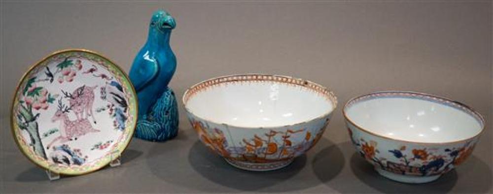 TWO CHINESE EXPORT BOWLS AQUA 321bbd