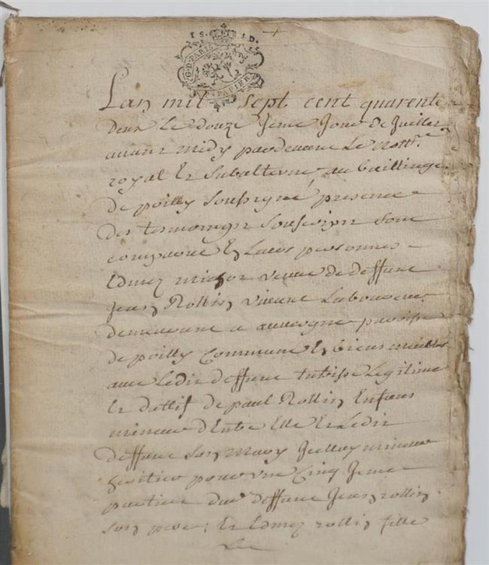 FRENCH 1787 HANDWRITTEN SIX PAGE 324987