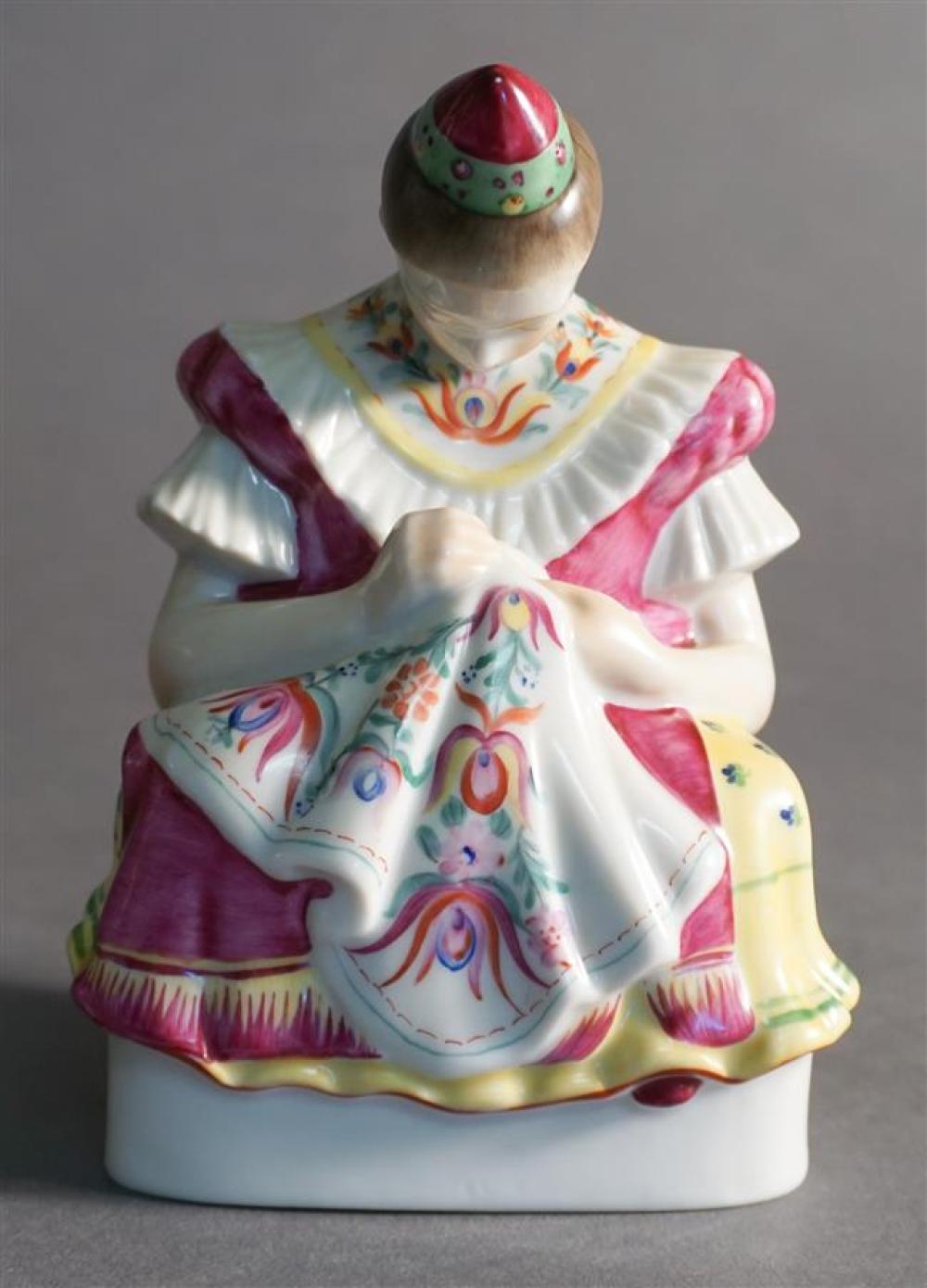 HEREND PORCELAIN FIGURE OF SEAMSTRESS  324ccb