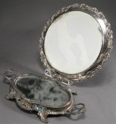 TWO SILVER PLATE MOUNTED TABLE 3250d7