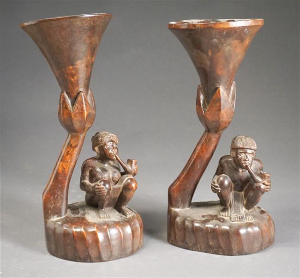 TWO SOUTH EAST ASIAN CARVED WOOD 3253cf