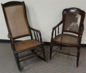 EARLY AMERICAN STYLE CANE SEAT AND BACK
