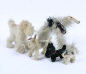 Lot toy dogs; angora wolfhound and scottie,