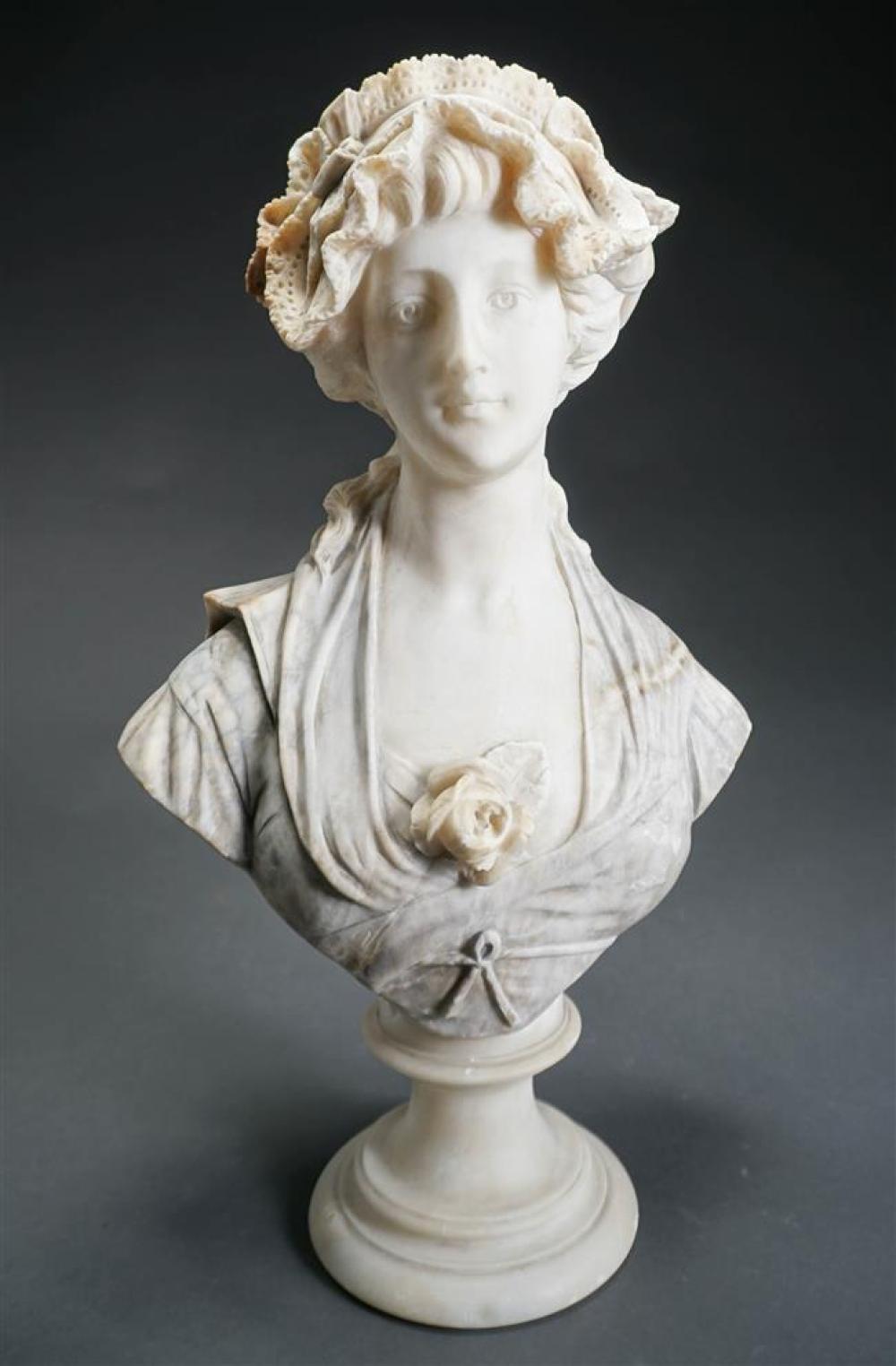 ITALIAN CARVED ALABASTER BUST OF 3233b6
