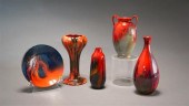 FOUR ROYAL DOULTON FLAMBE VASES AND