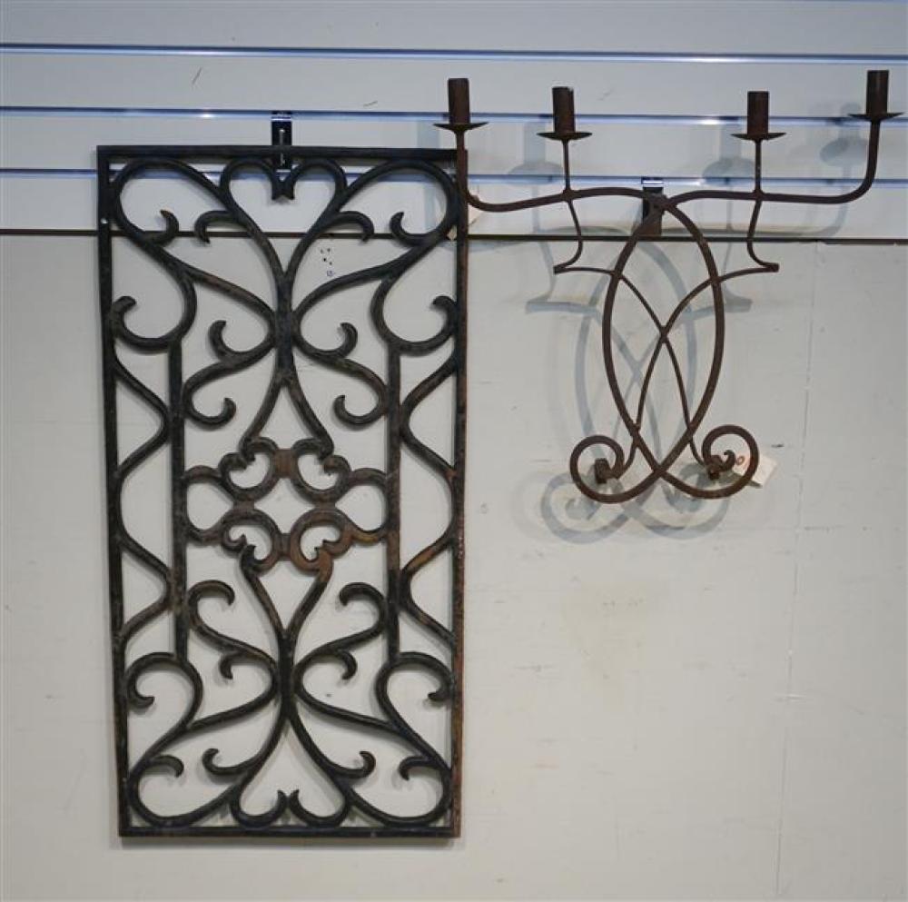 BLACK PAINTED WROUGHT IRON WALL 323882