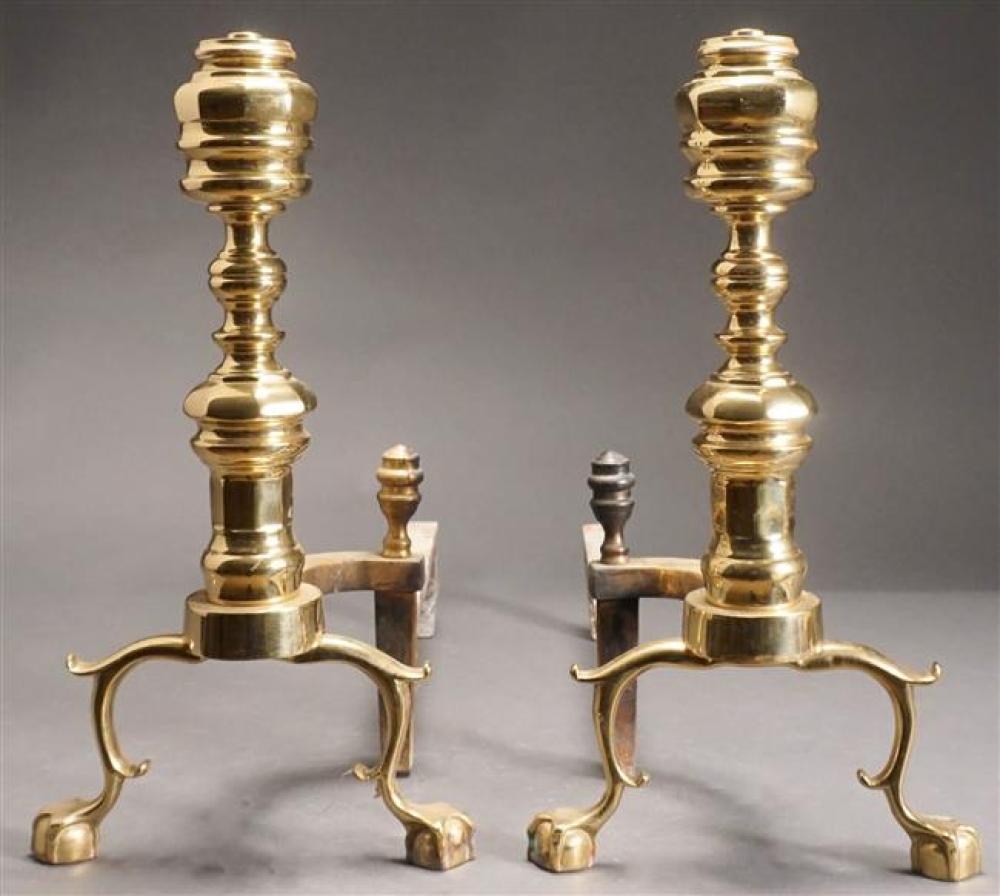 PAIR FEDERAL STYLE BRASS ANDIRONS  323914