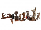 COLLECTION OF ANTIQUE CARVED WOOD ARTICLEScomprising