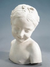 P. P. CAPRONI PAINTED PLASTER BUST OF