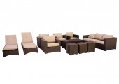 SET OF BROWN WICKER PATIO FURNITUREwith